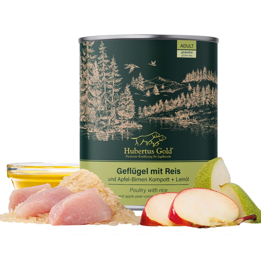 Hubertus Gold Gevogelte met Rijst en Appel Perencompote - 6 x 800g
